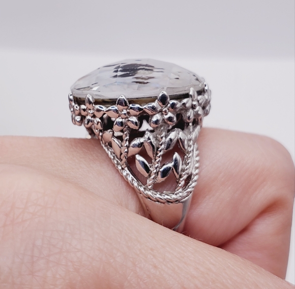 Silver Abalone Shell Ring - Picture 9 of 11